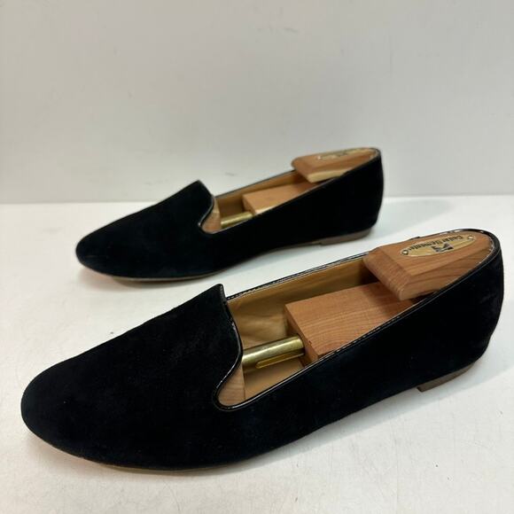 GOOD J. Crew Women's Black Suede Smoking Slipper Loafer Ballet Flat 8.5 - Picture 4 of 10
